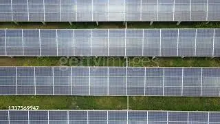 Solar Energy Farm Alternative energy , Solar Panel Background Zoom in. Stock Footage