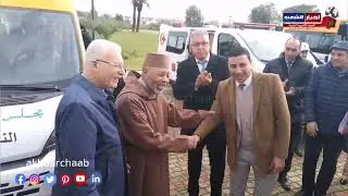 اشرف عامل إقليم بنسليمان على توزيع حافلات النقل المدرسي على بعض جماعات  بحضور عدد من الشخصيات 