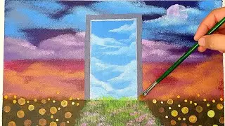 A door to heaven | Acrylic painting for beginners | landscape abstract painting step by step