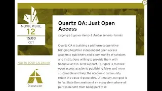 Open Publishing Fest 2021: Quartz Open Access