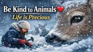 A Little Girl&rsquo;s Kindness Saved Trapped Deer in the Frozen Snow ! Be Kind to Animals Life is Precious