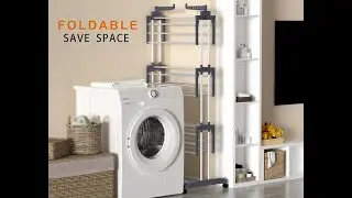 HOMIDEC Clothes Drying Rack, Oversized 4-Tier Foldable Stainless Steel Drying Rack Clothing
