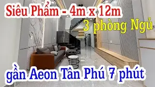 Nhà gần Aeon Mall Tân Phú 7phút sổ hồng riêng 4m x 12m 3 phòng ngủ, chính chủ thương lượng đường ÔTô
