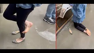 Paint Aisle Preview (Public Shoeplay Dangling Heel Pop Shoe Drop Flats Bare Feet)