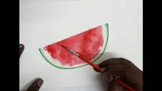How to draw watermelon in watercolor for beginners | watermelon painting | watermelon art