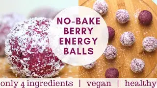 BERRY ENERGY BALLS (Gluten-free & 4 ingredients!)