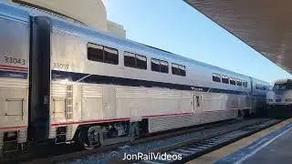 1/13/26 Pre: Amtrak Southwest Chief 3 with Phase VII livery Diner AMTK 38005 departs LAUPT