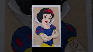 Painting Snow White in Acrylics | Step-by-Step Disney Art #acrylicpainting #artwork #shortsfeed