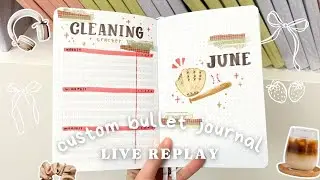 Live Custom Bullet Journal REPLAY February 2, 2026 | June Baseball Theme in Kristine's Journal