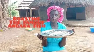Roasting famous ANGARA fish#villagerlifestyle #cooking #africanvillagelife  #fish #uk #usa 