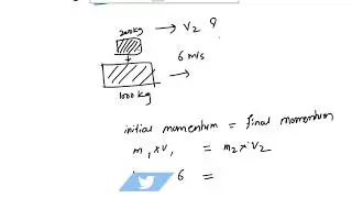 Physics Q   A mass of 1000 kg is moving with the speed of 6 metre per second  A mass of 200 kg is ge