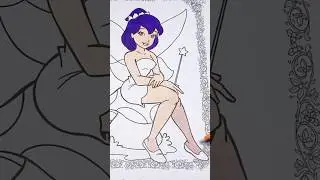 Angel Girl Coloring ASMR 🪽👧🍄 Soft Fairy Art & Relaxing Marker Sounds #satisfying #asmr #coloring