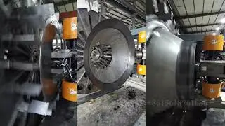 CNC heavy duty fan flanging machine for funnel cone, bellmouth, frontplate forming