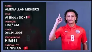 AMENALLAH MEHERZI AFCON U‑20 2025 Highlights &ndash; Midfield Anchor for Tunisia