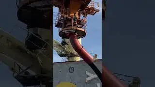 Loading coal operations by floating crane #shortvideo #shortvideo #youtubeshorts