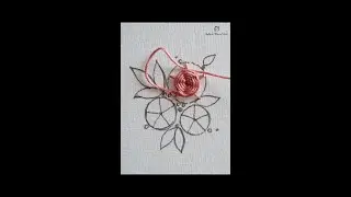 Hand embroidery rose / Woven wheel rose / Woven wheel stitch / Wagon wheel rose.