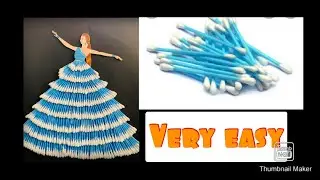 cotton earbuds art and craft!/craft ideas with cotton ear buds/drawing with cotton earbuds