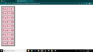 How to print multiplication table in javaScript?