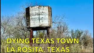 Dying Texas Town: La Rosita, Population less than 20 people. Photos of Old Catholic Church and more.