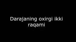 darajaning oxirgi ikki raqamini topish
