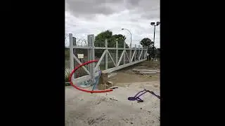Cantilever foundation + two part gate.