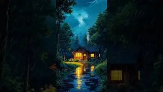 Quiet Rain Under the Moon 🌙#deepsleep #rain #anime #nature #shorts #viral #music #christmas #relax