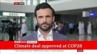 BBC News - co-presenting from Dubai as the COP28 deal is announced
