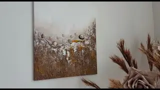 Boho Style seascape Textured Artwork on a large canvas #acrylicpainting #abstractart #diy #art 