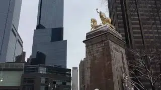 Snow in Central Park Columbus Circle