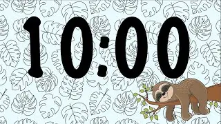 10 Minute Sleepy Sloth Timer (Summer Synth Tones at End)