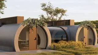Inside a concrete pipe home with glass tunnel and full layout!