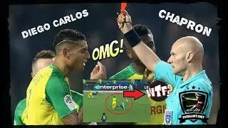 Tony Chapron Kick vs Diego Carlos│Ligue 1│Nantes vs PSG (0-1)14.1.18│Bizarre, Craziest RED CARD