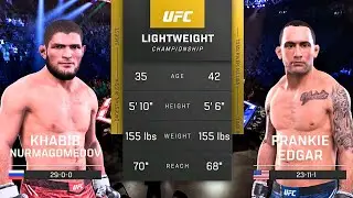 Khabib Nurmagomedov vs Frankie Edgar FULL FIGHT | UFC 5 AI Simulation Gameplay (CPU vs CPU)