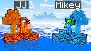 Mikey WATER vs JJ LAVA Elemental Block Battle in Minecraft - Maizen