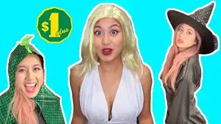Trying DIY HALLOWEEN COSTUMES found at DOLLAR STORE