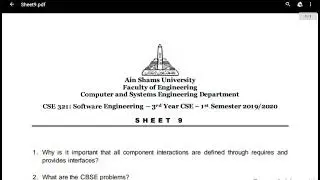033 CSE312 Software Engineering - Sheet 9