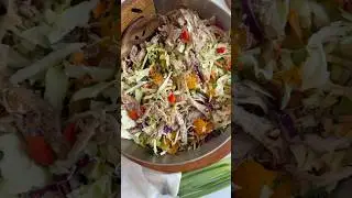 Asian Inspired Salad with Garlic Pulled Pork