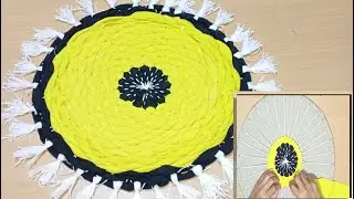 Cara Membuat Keset Unik Dari Kain Kaos Bekas || how to make a unique doormat from t-shirts