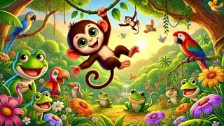 'Dance Little Monkey - Fun Kids SongJungle Animals Dance Along NurseryRhyme'