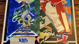 CalRipkin a fresh Megabox of 2025 Panini Crusade with hot numbered, signed, rookie, n insert cards!