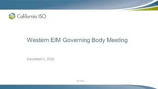 Dec 2, 2020 - Western EIM Governing Body Meeting