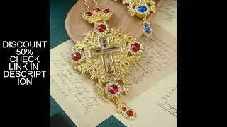 Greek Orthodox Church Bishop's Pectoral Cross Necklace for Priest Ordination, Religious Hollowing Pr