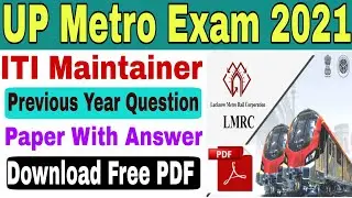 UP Metro Maintainer Previous Year Question Paper | Download Free | PDF | LMRC Previous Paper | UPMRC