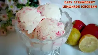 Easy Strawberry Lemonade Ice cream #easyicecreamrecipe