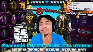GUA SEWA AKUN GM FF PALING SULTAN DAN ANEH! LEVEL 1000 + BISA ISI DM💎 SESUKA HATI! 😱