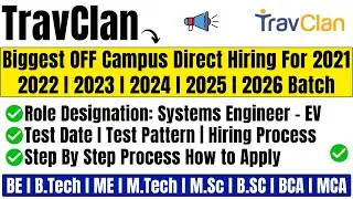 TravClan Direct Test Hiring | TravClan SDE Mass Hiring | Off Campus Hiring 2025 | 2024 | 2023 Batch