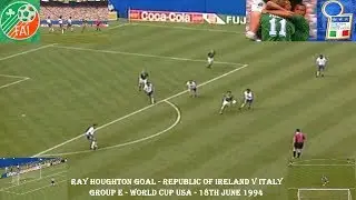 Ray Houghton Goal&ndash;Republic of Ireland v Italy&ndash;World Cup 1994&ndash;USA&ndash;18th June Group E-Giants Stadium.