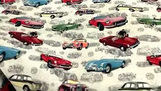 Michael Miller MG Collection retro car fabric in beige - modes4u -