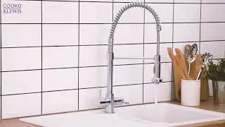 COOKE AND LEWIS PULL-OUT SPRAY MONO MIXER KITCHEN TAP CHROME| Screwfix