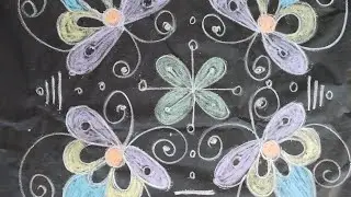 Chalk rangoli design beautiful 